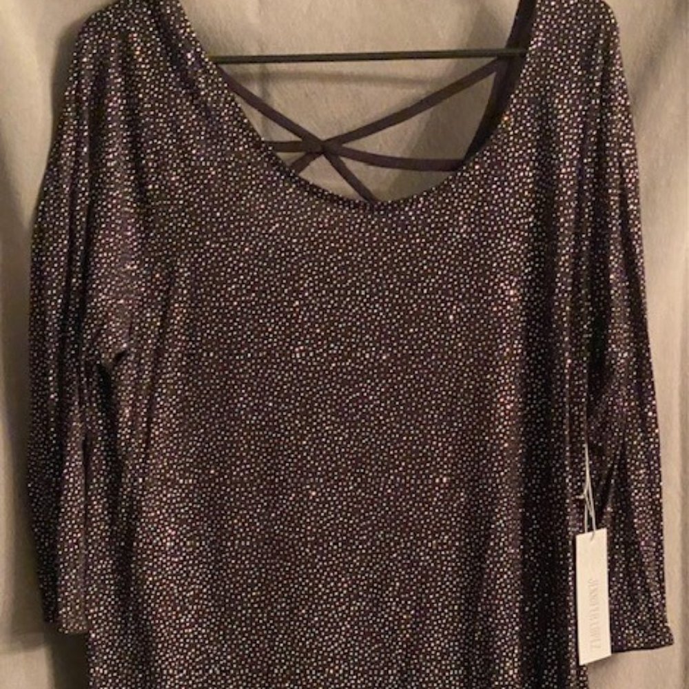 black and sliver blouse